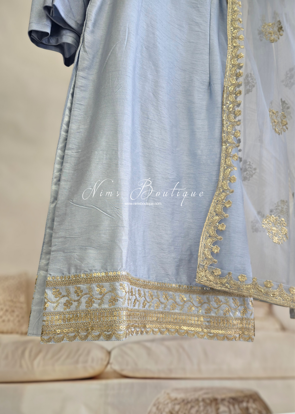 Dusky Blue Pajami Suit (Size 10-12)