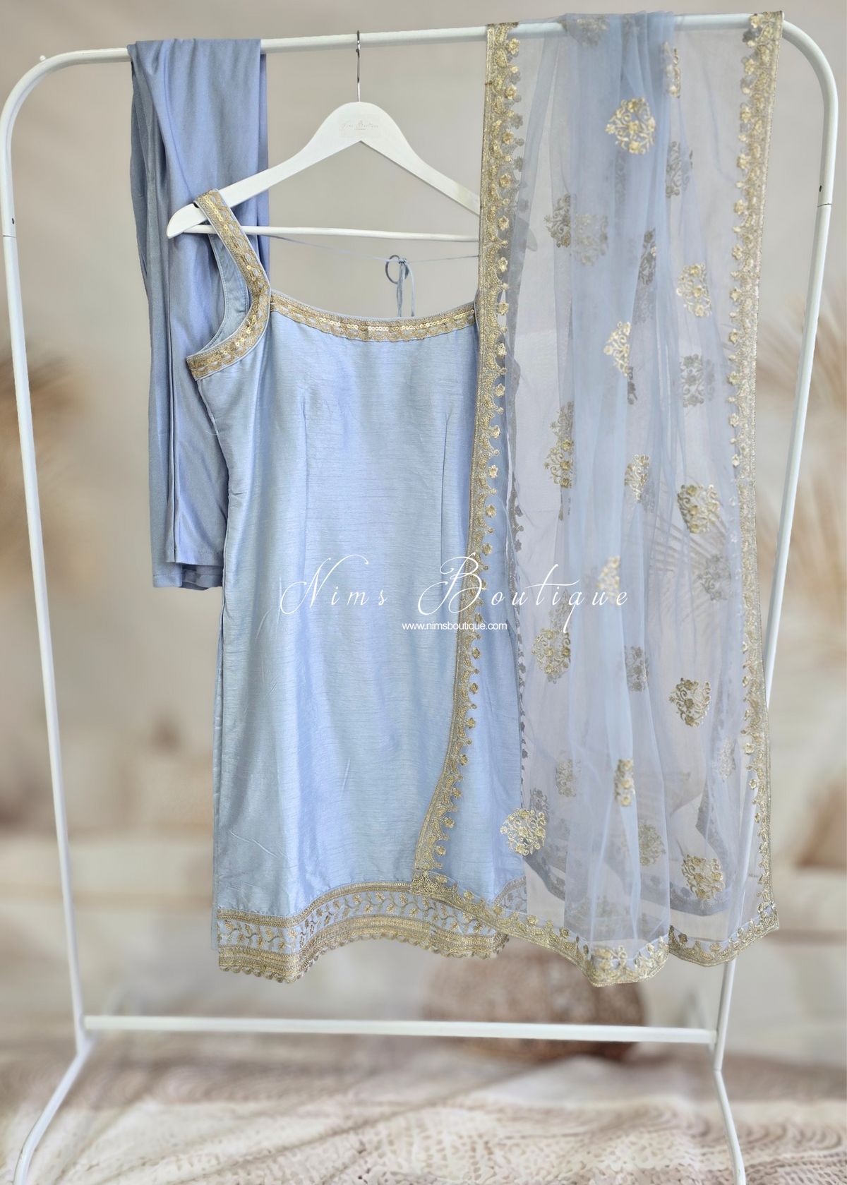 Dusky Blue Pajami Suit (Size 10-12)