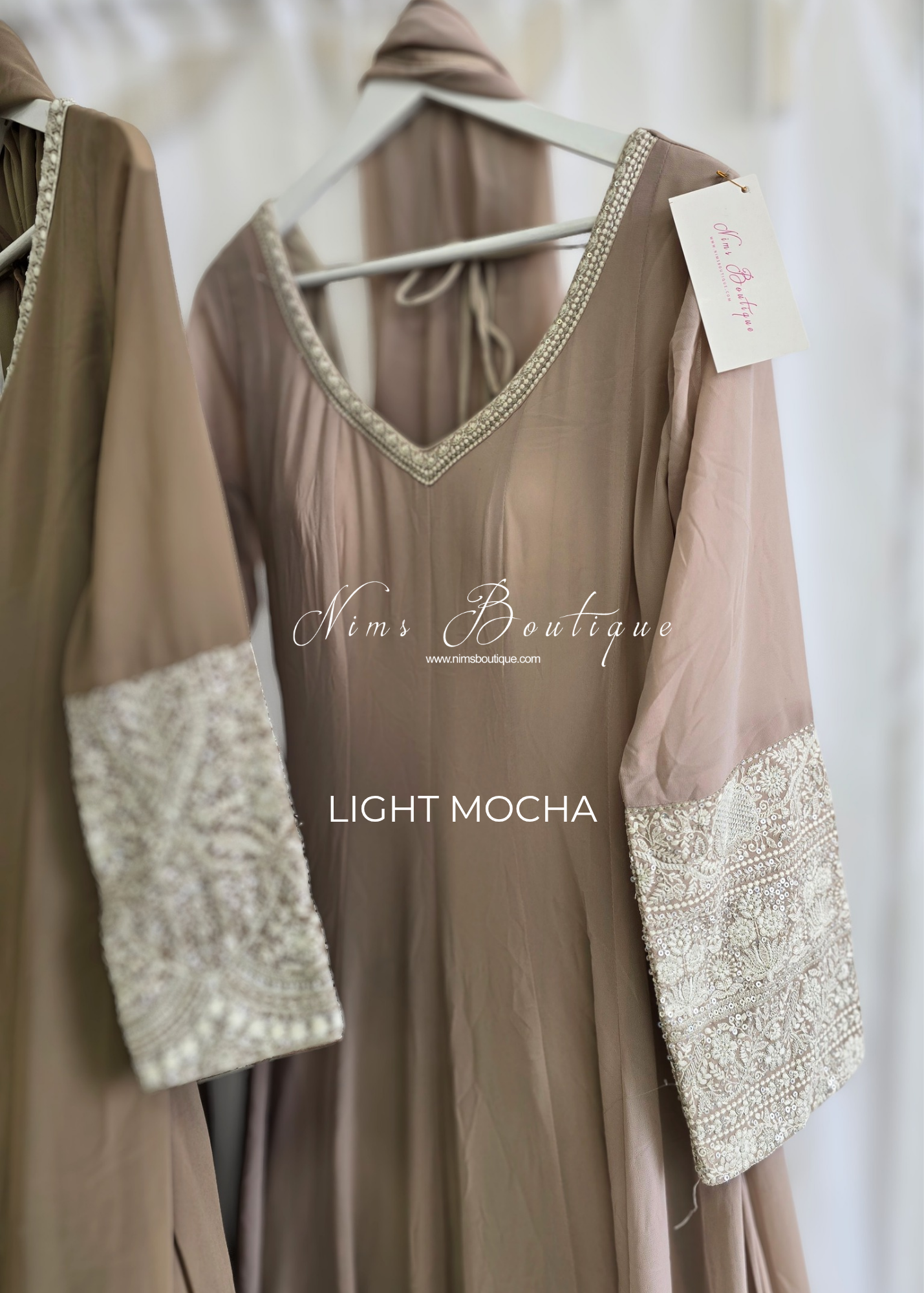 Pastel Long Embroidered Gown (size 10-12)