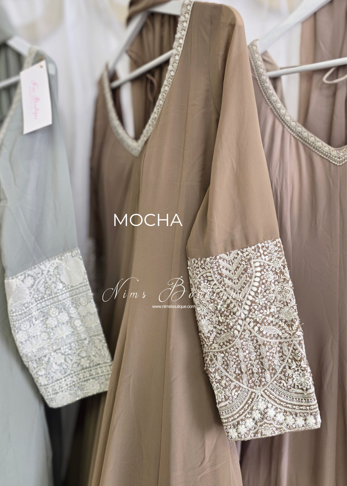 Pastel Long Embroidered Gown (size 10-12)