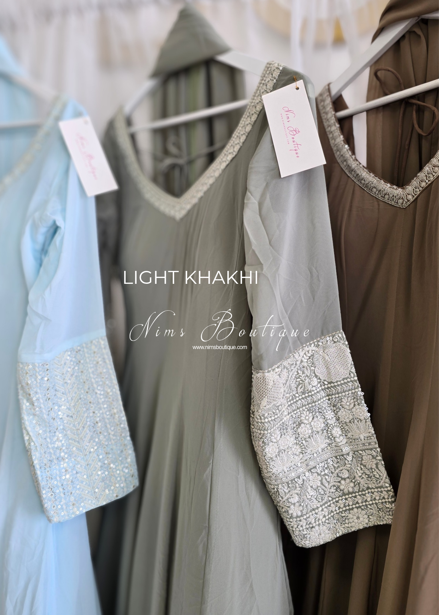 Pastel Long Embroidered Gown (size 10-12)