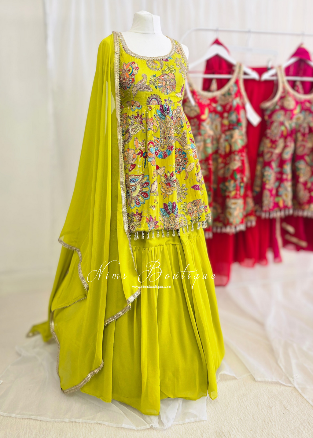 Frock Embellished Gharara Suit (size 10-12)