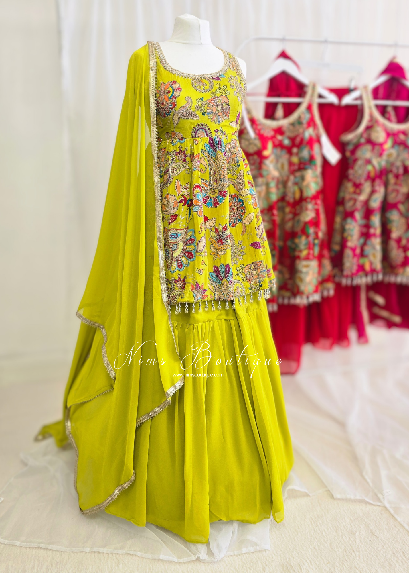 Frock Embellished Gharara Suit (size 10-12)