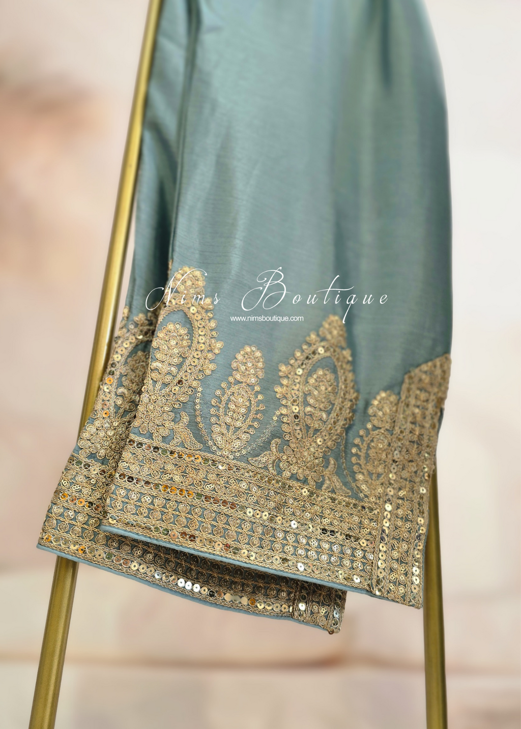 Blue and Mustard Trouser/Salwar Suit (Sizes 14-18)