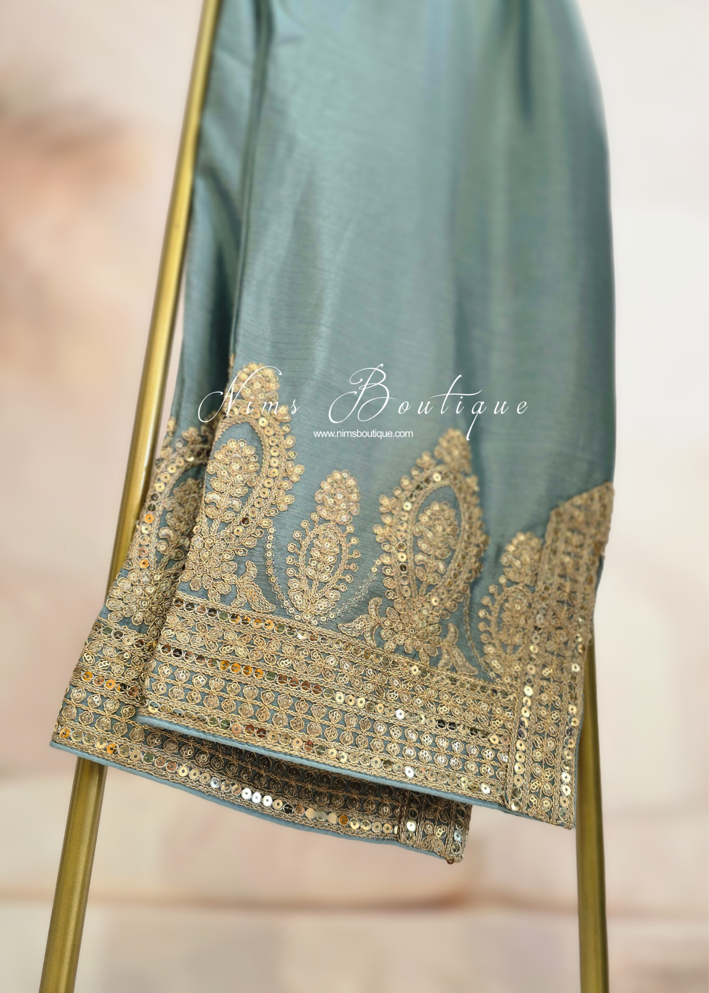 Blue and Mustard Trouser/Salwar Suit (Sizes 14-18)