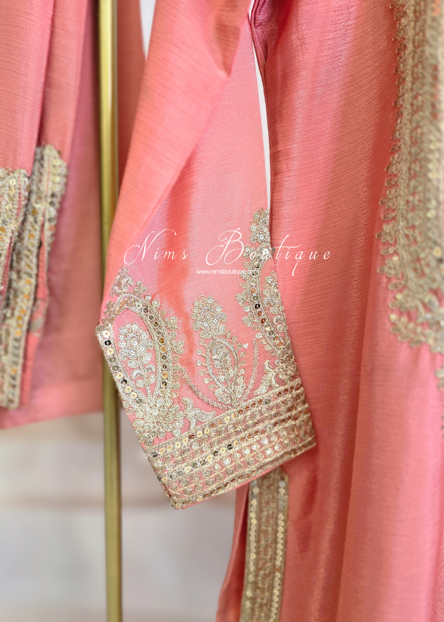 Peach & Mint Trouser/Salwar Suit (Sizes 14-18)