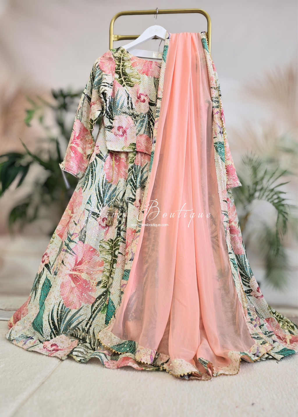 Isabella Peach Georgette Dupatta/Chunni