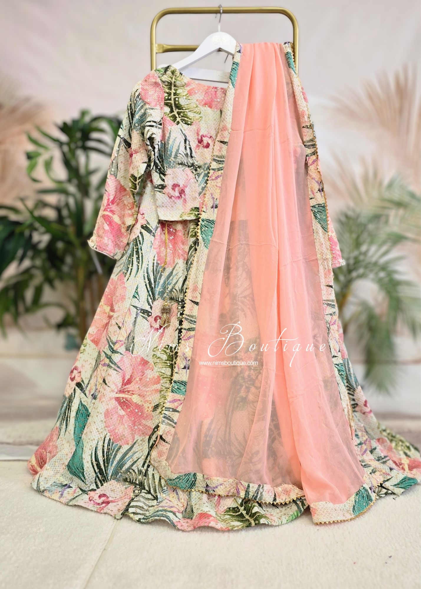 Isabella Peach Georgette Dupatta/Chunni