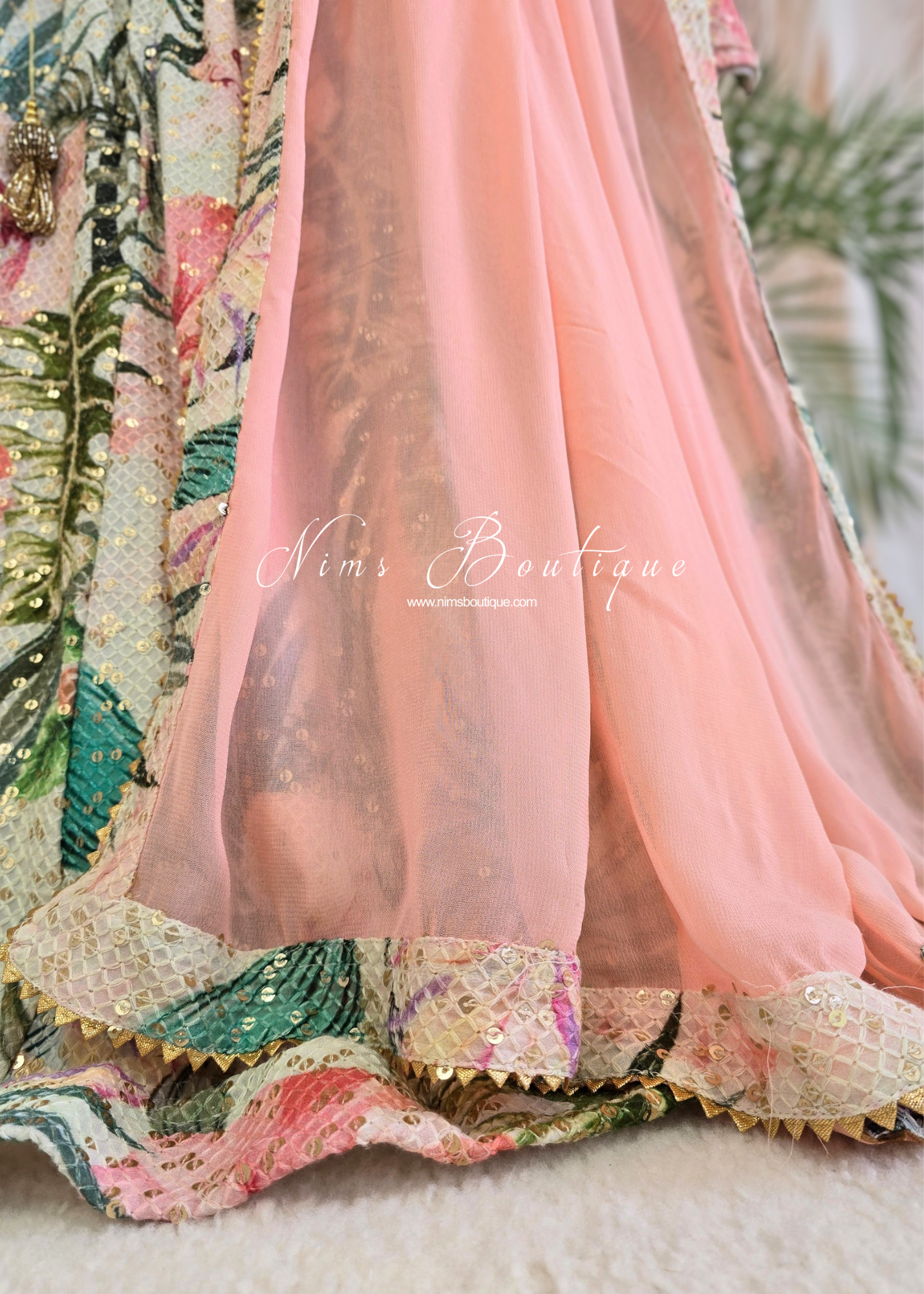 Isabella Peach Georgette Dupatta/Chunni