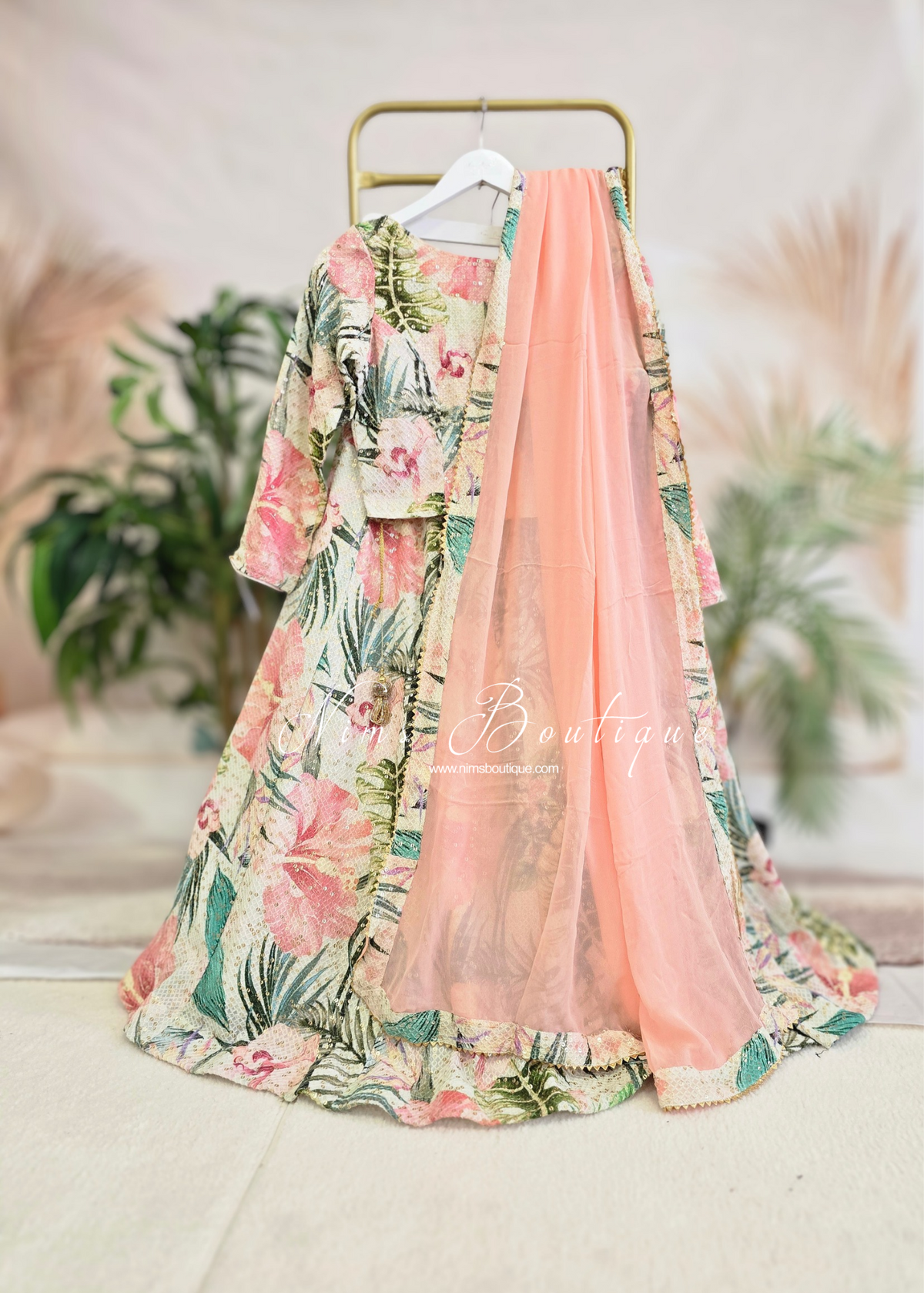 Isabella Peach Georgette Dupatta/Chunni