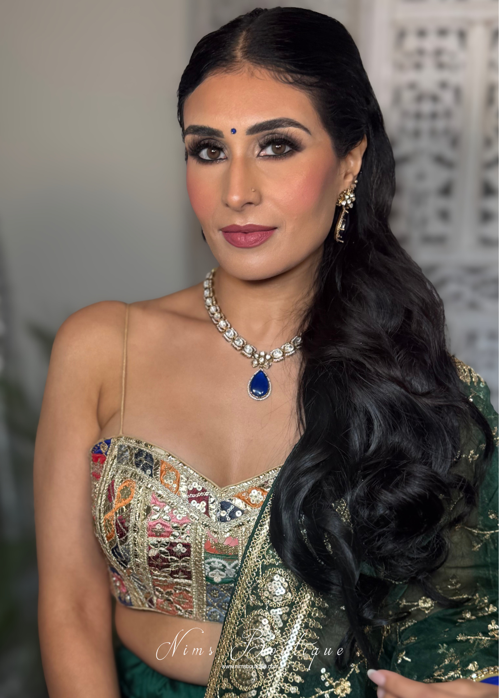 Saanvi Navy Stone Jewellery Set