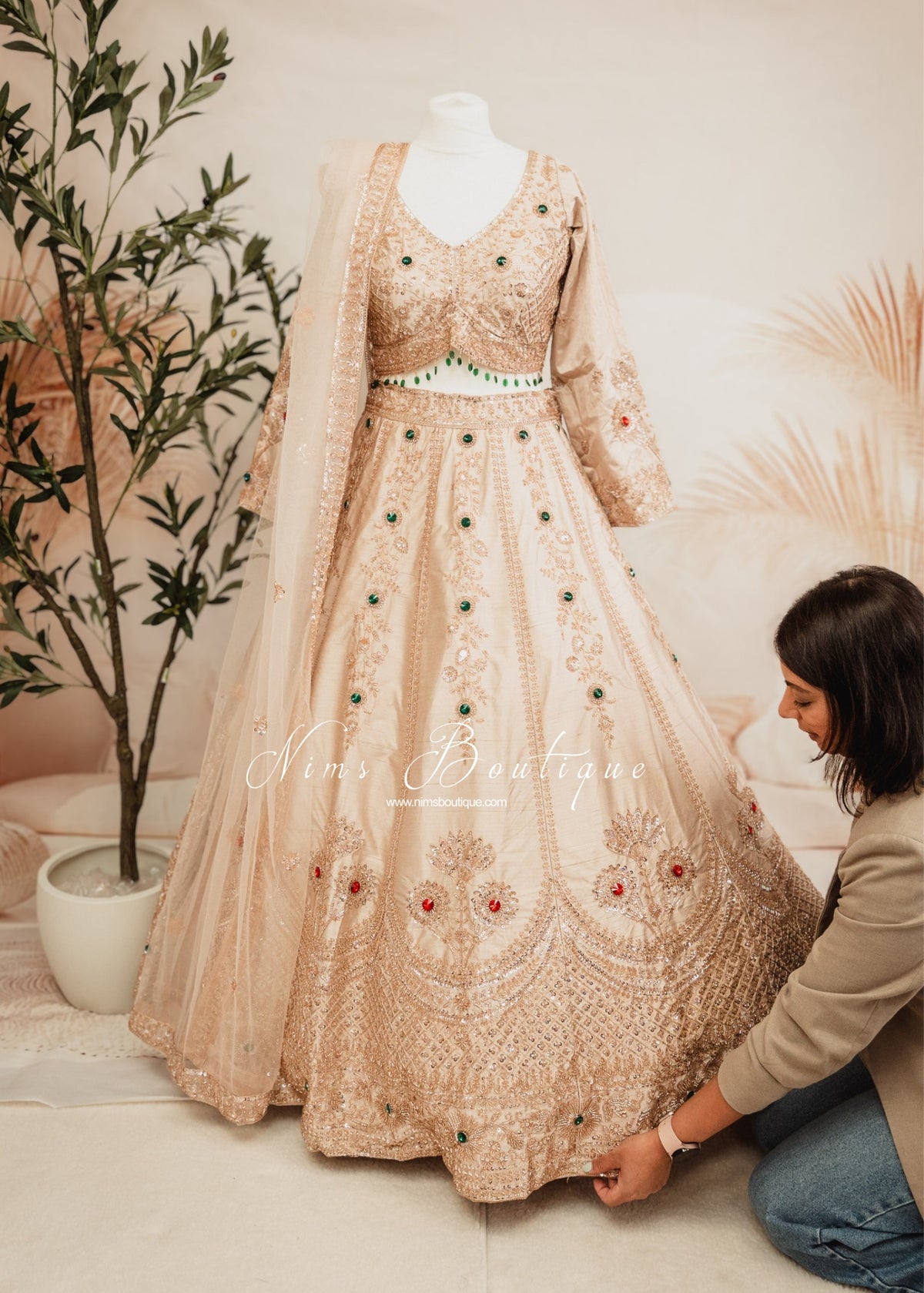 Luxury Gold Raw Silk Lehenga (size 12)