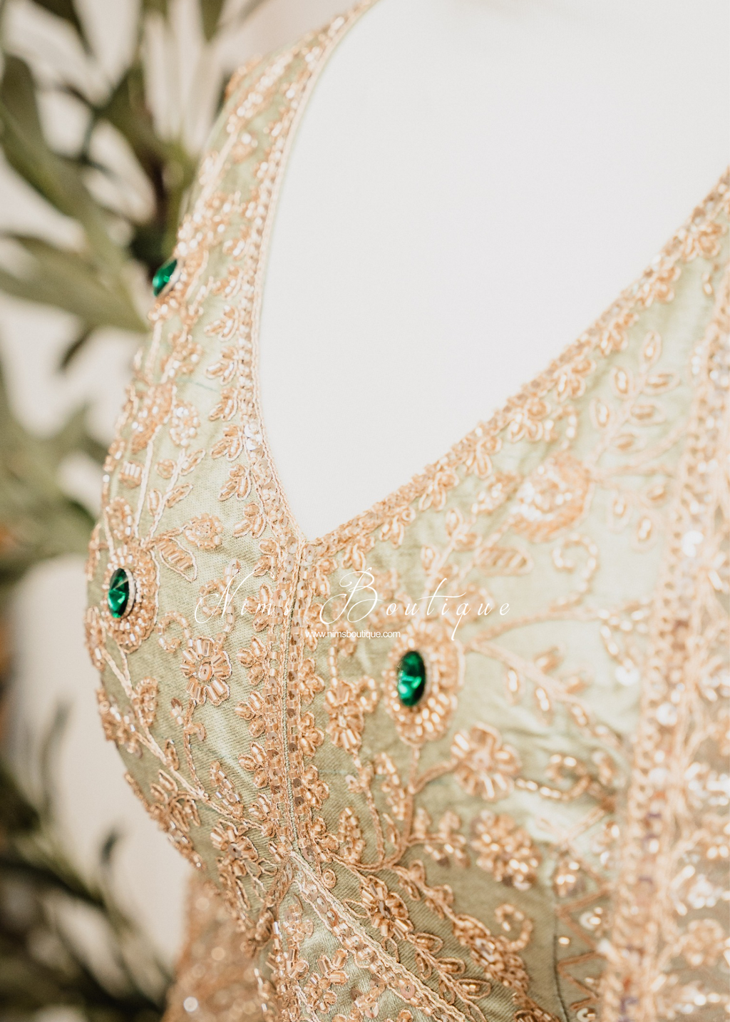 Luxury Mint Raw Silk Lehenga (size 12)