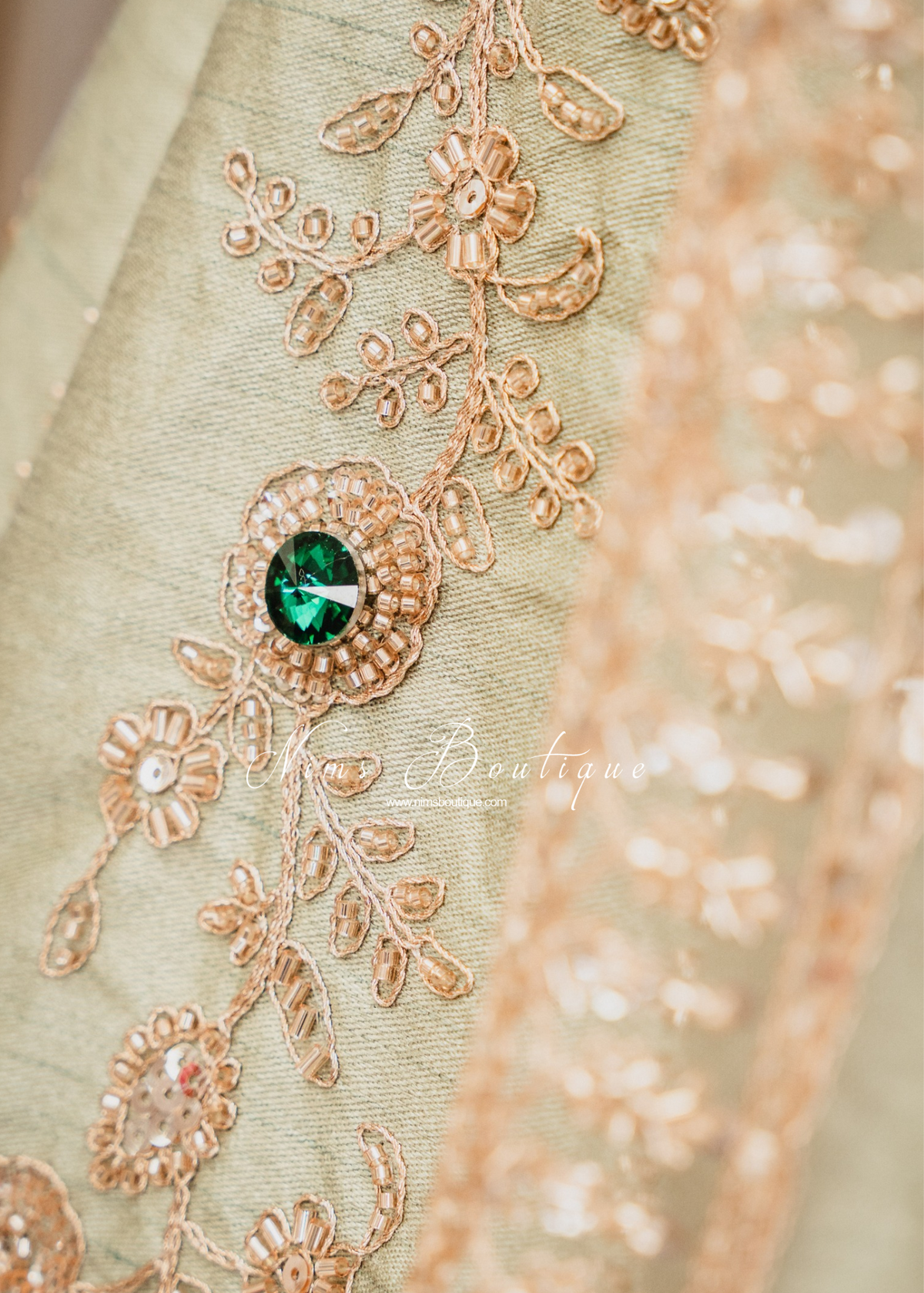 Luxury Mint Raw Silk Lehenga (size 12)