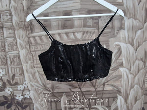 Maya Black Sequin Strap Blouse (size 4-12)