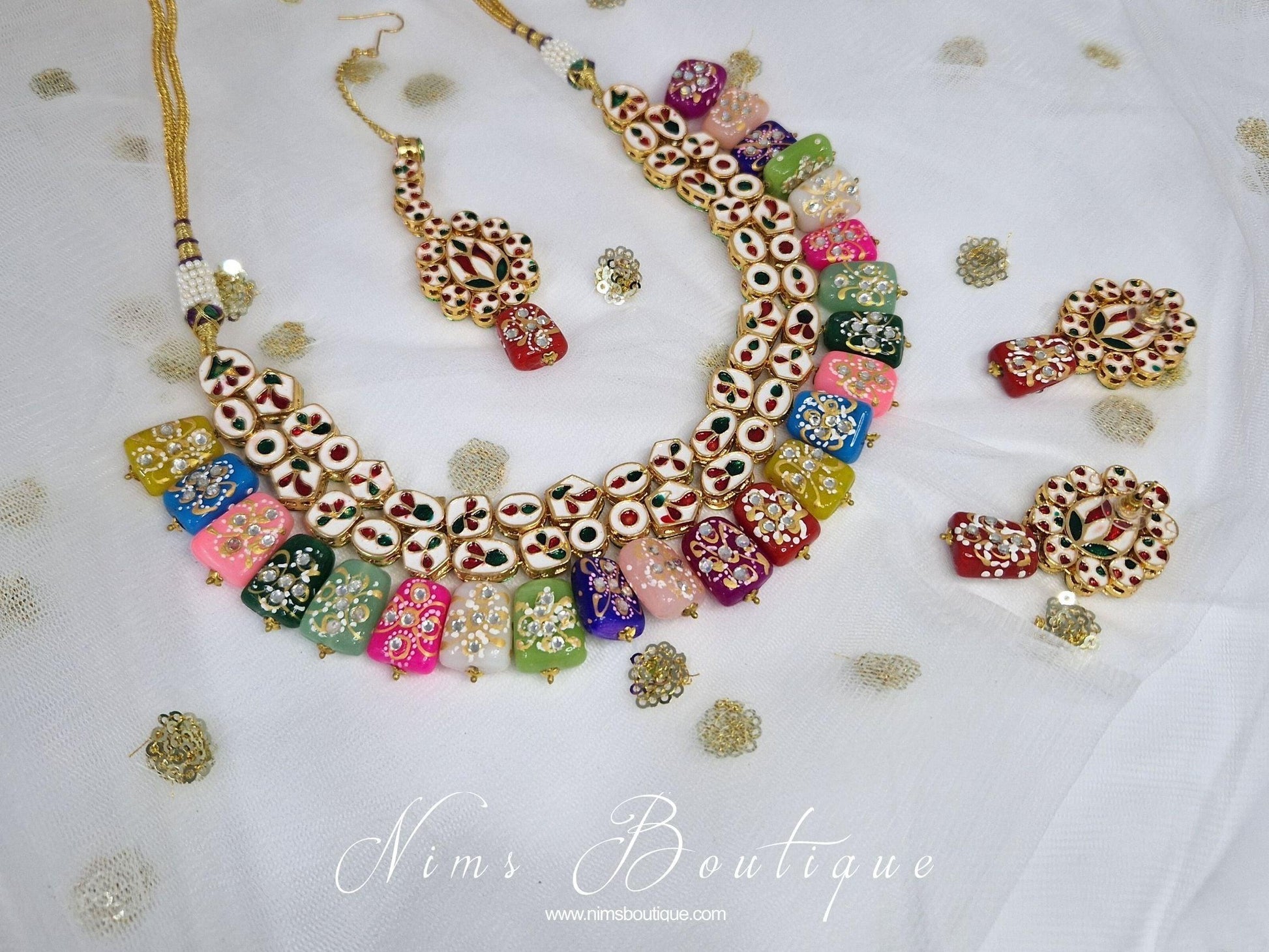 Nims Boutique Limited Edition Multicolour Akira Kundan Set