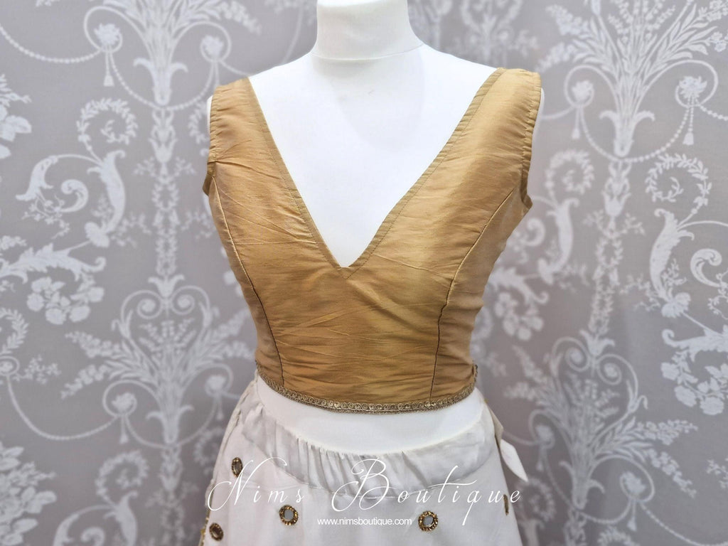 Nims Boutique Rupa Gold Luxury Silk V Neck Blouse size 4-16