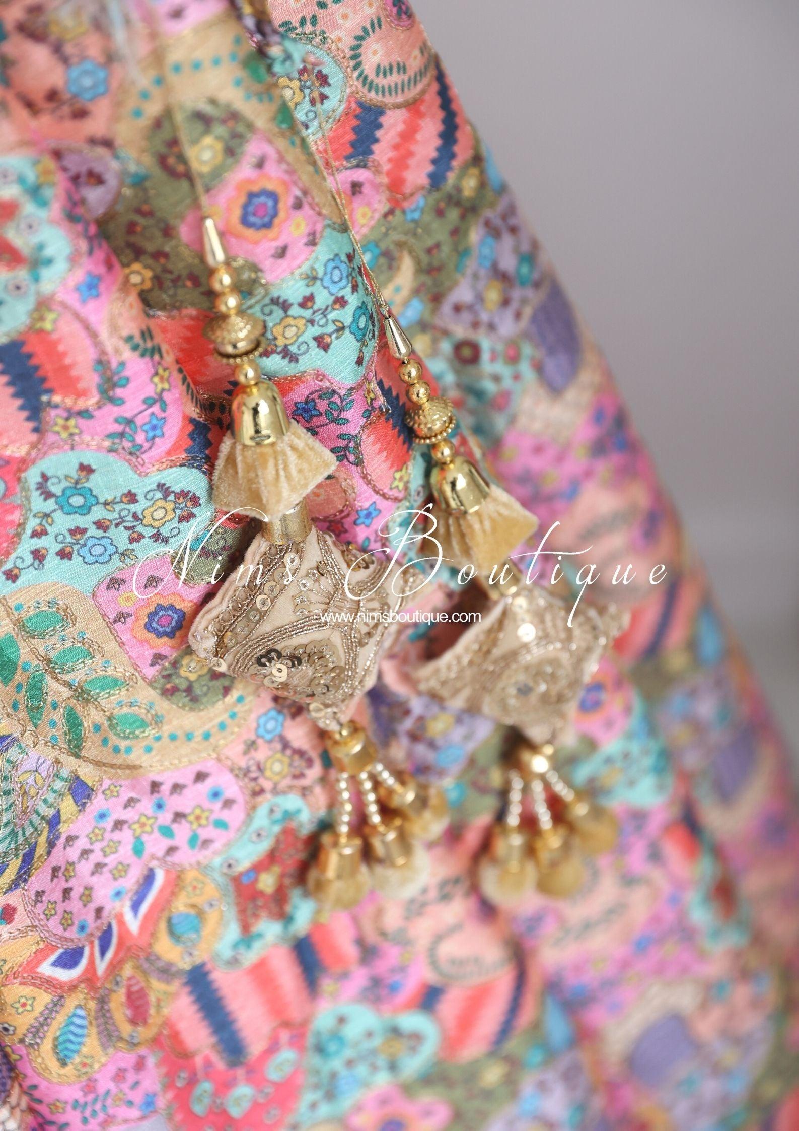 Nims Boutique Suraiya Luxury Pinks Printed Skirt sizes 6-18