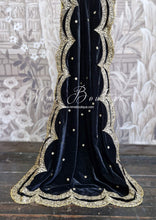 Luxury Black Velvet Embellished Shawl