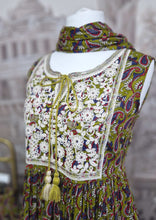 Khaki Green Cotton Printed Sharara Suit (14-16)