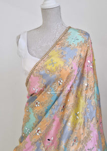 Nims Boutique Sitara Luxury Pastel Multicolour Mirror Dupatta/Chunni 2