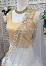 Luxury Grey Net Sequin Scallop Edge Dupatta/Chunni (SE1)