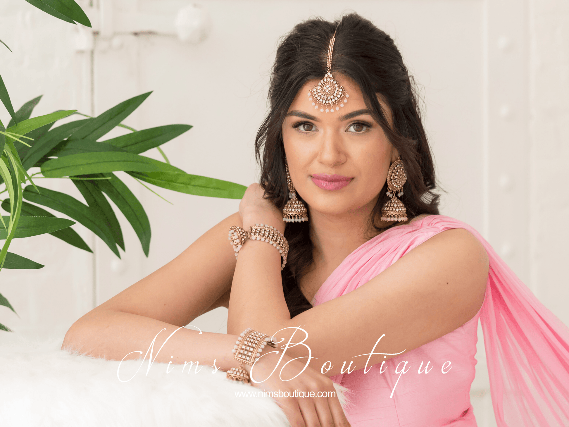 Nims Boutique Royal Blush Chumke & Tikka Set