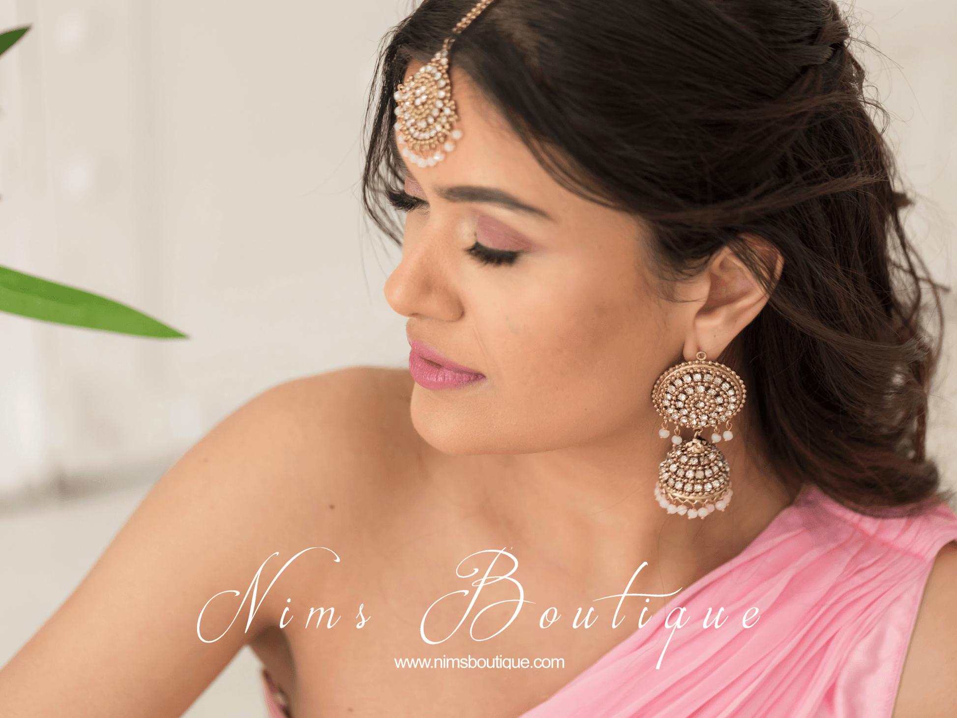 Nims Boutique Royal Blush Chumke & Tikka Set