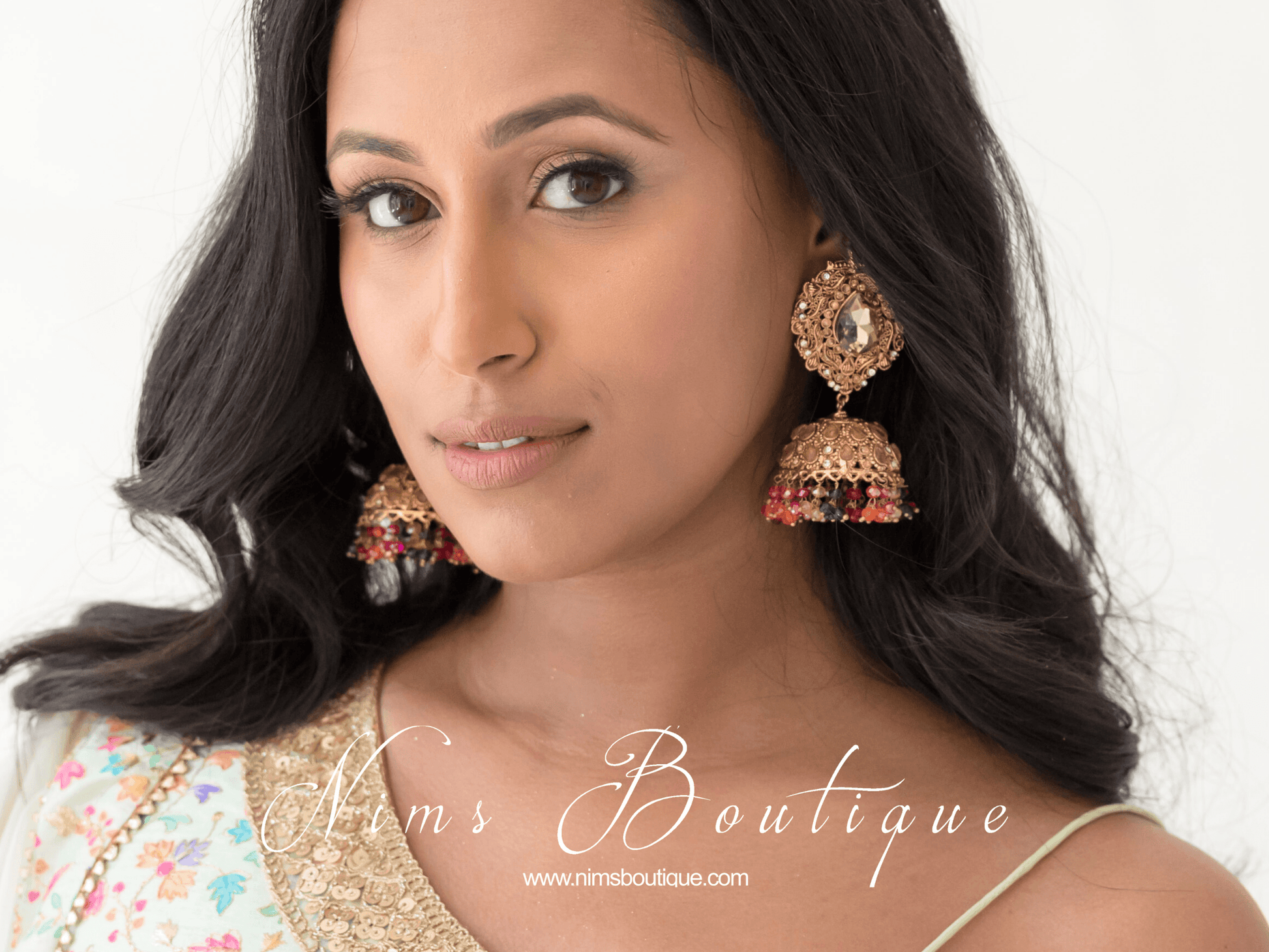 Nims Boutique Anjali Multicolour Chumke with earring chains