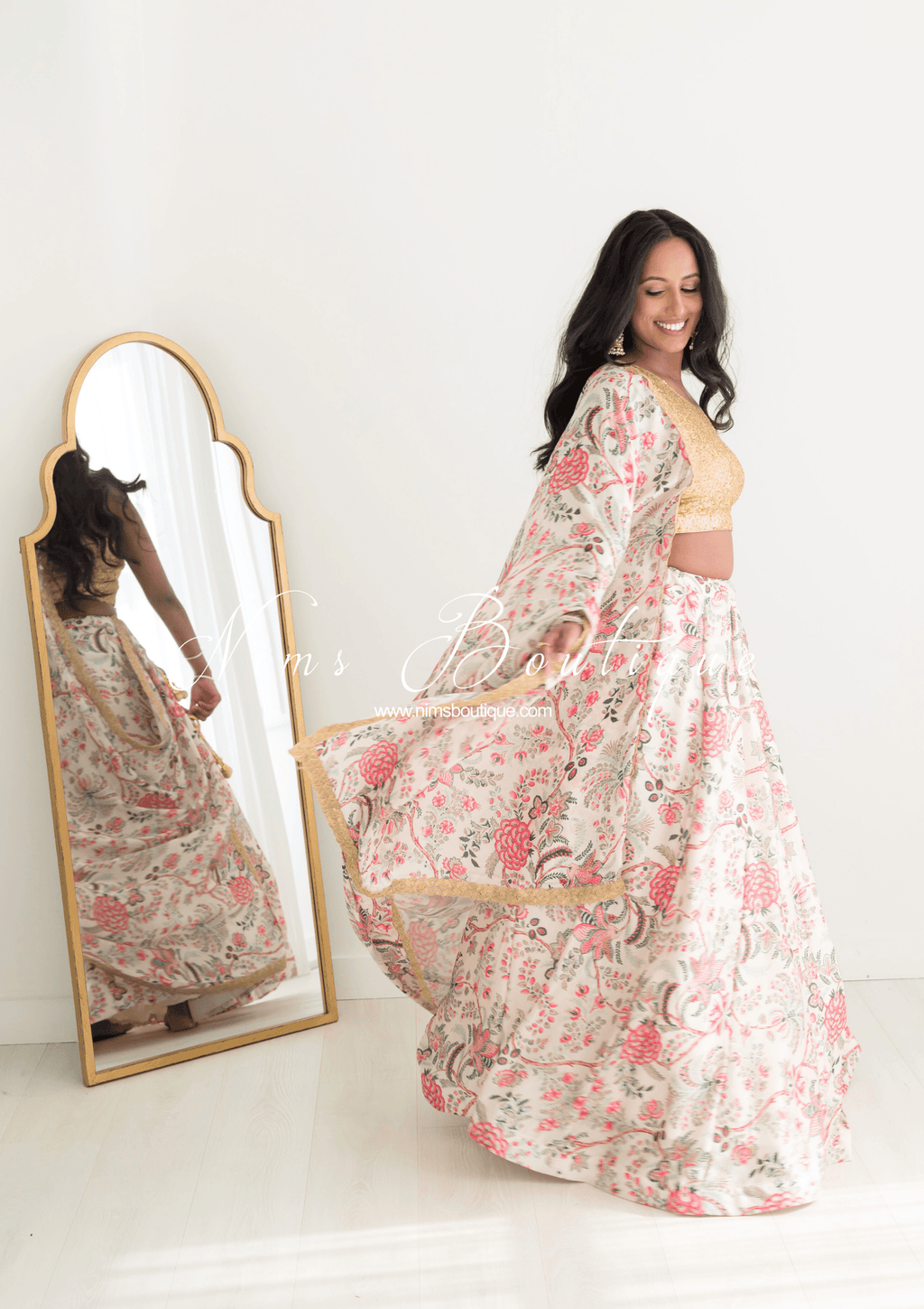 Nims Boutique Kitara Satin Print readymade skirt/lehnga sizes 6-22