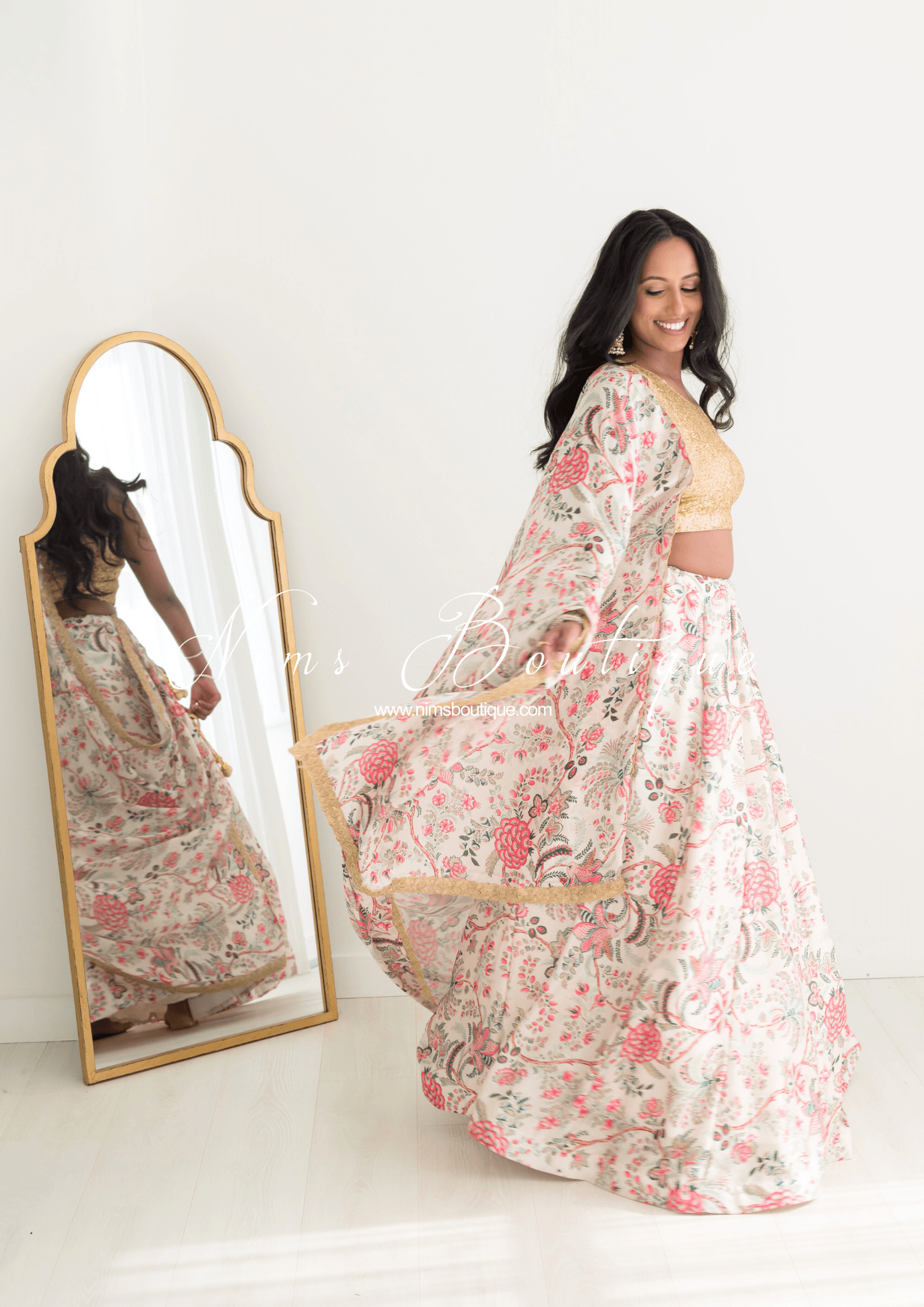 Nims Boutique Kitara Satin Print readymade skirt/lehnga sizes 6-22