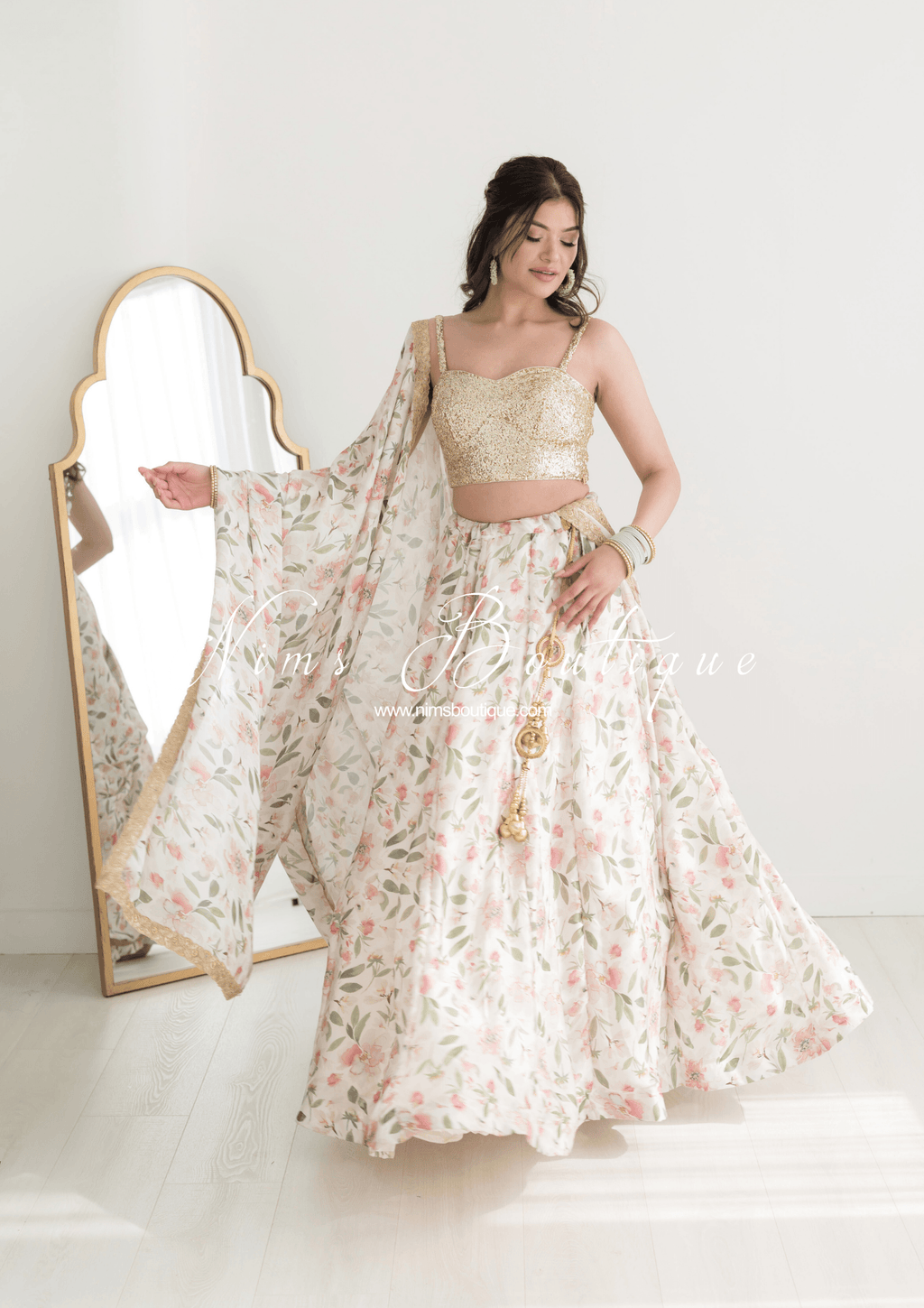 Nims Boutique Olivia Satin Print readymade skirt/lehnga sizes 6-22