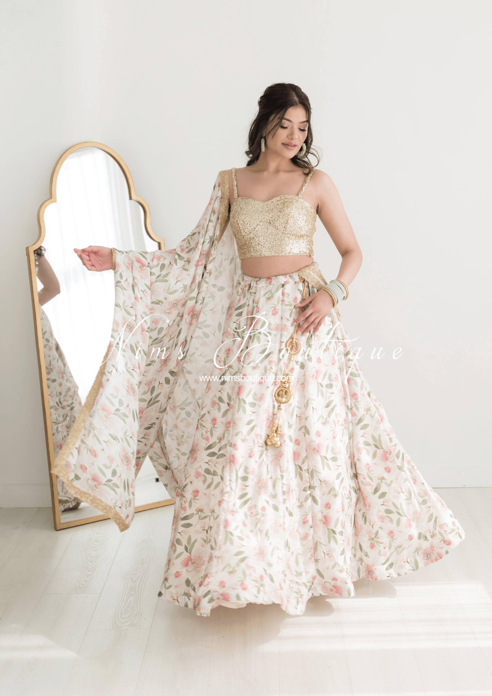 Nims Boutique Olivia Satin Print readymade skirt/lehnga sizes 6-22