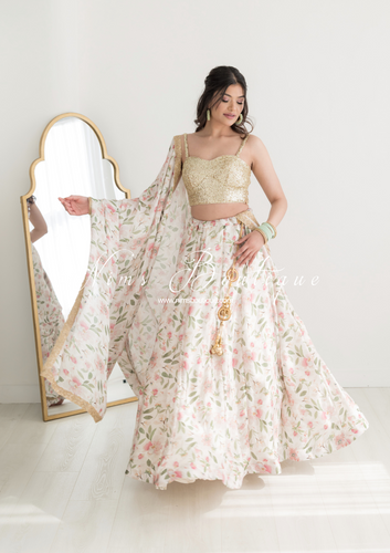 Olivia Satin Print readymade skirt/lehnga (sizes 6-22)