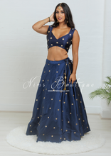 Nims Boutique Rani Luxury Silk Navy Mirror readymade skirt/lehnga sizes 4-22