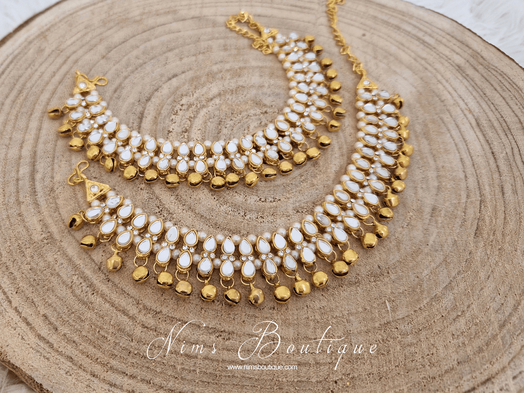 Nims Boutique Gold Ghungroo Anklets with Bells