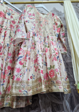 Cream Floral Chinon Sharara Suit (Size 16-18)