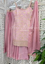 Nims Boutique Pink Brocade Sharara Suit 10-12