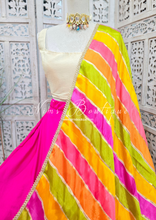 Multicolour Stripe Georgette Dupatta/Chunni (2)