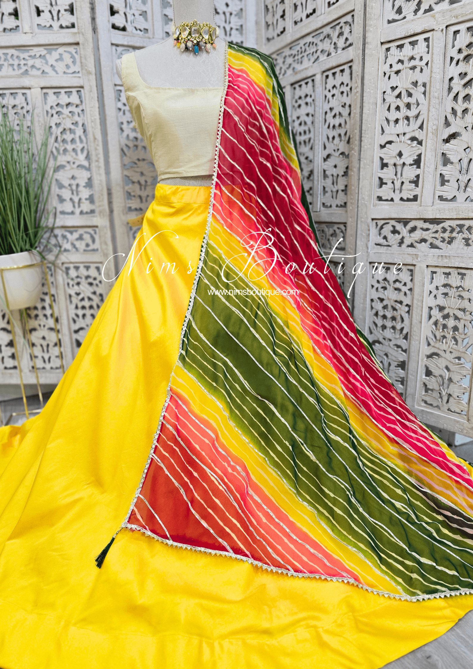 Nims Boutique Rainbow Stripe Dupatta/Chunni