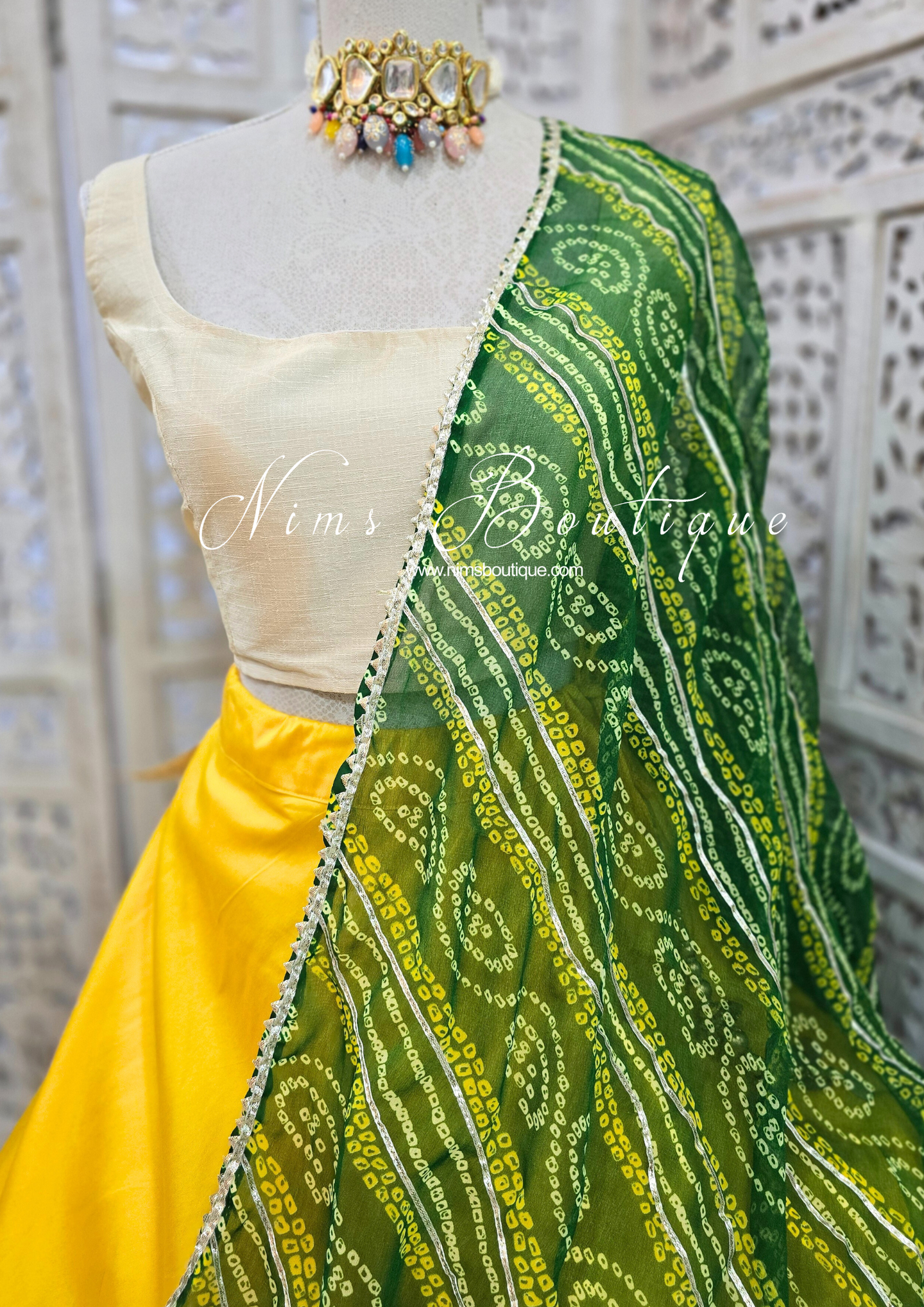 Green Bandhani Dupatta/Chunni