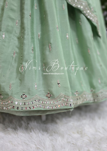 Mint Zari Work sharara suit (Size 16-18)