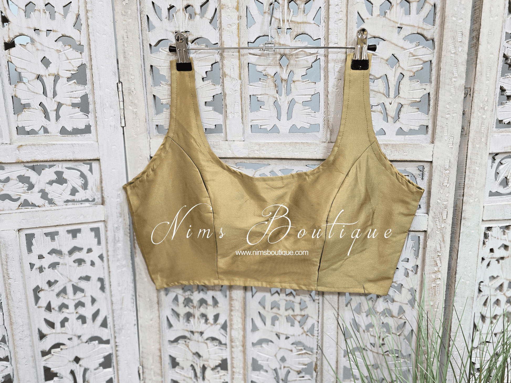 Nims Boutique The NB Gold Taffeta Silk Blouse 10-14