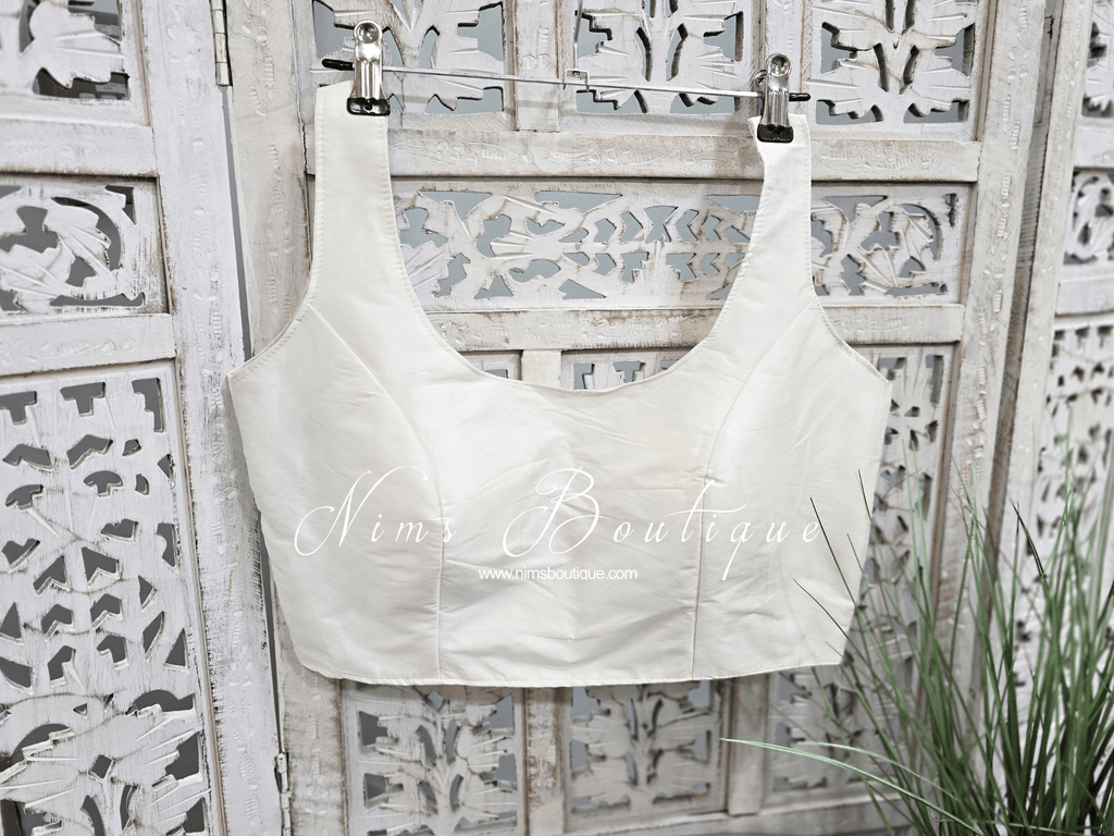 Nims Boutique The NB White Taffeta Silk Blouse 10-14