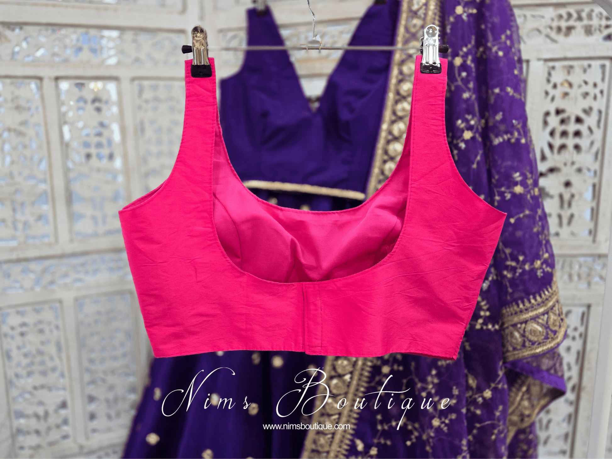 Nims Boutique The NB Bright Pink Silk Blouse 10-12