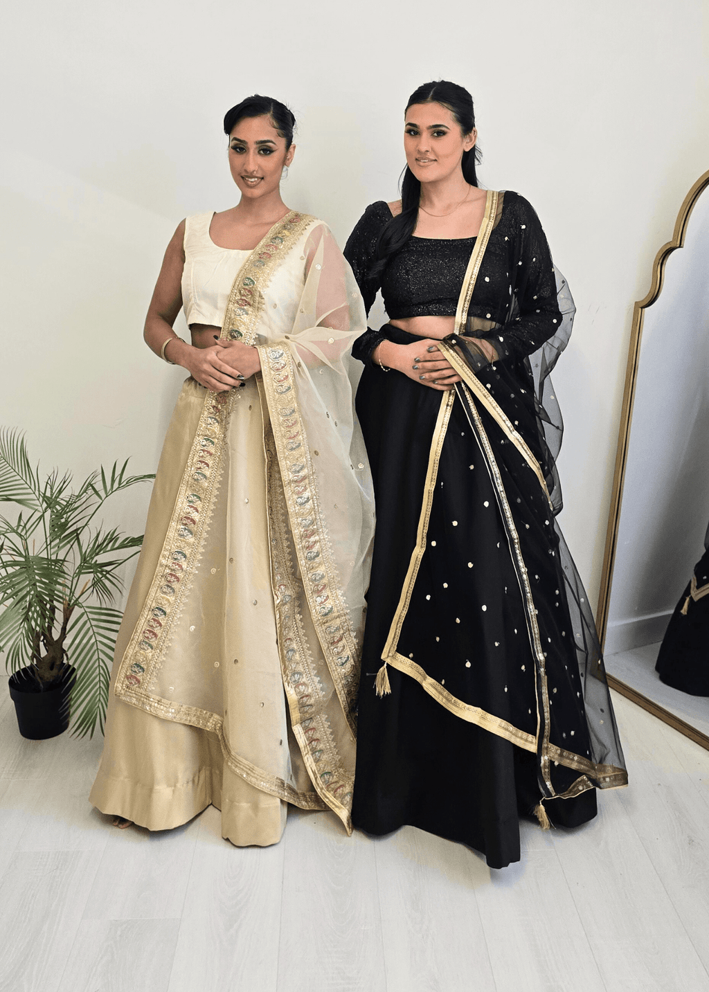 Nims Boutique Sunidhi Gold Multicolour Organza Dupatta/Chunni