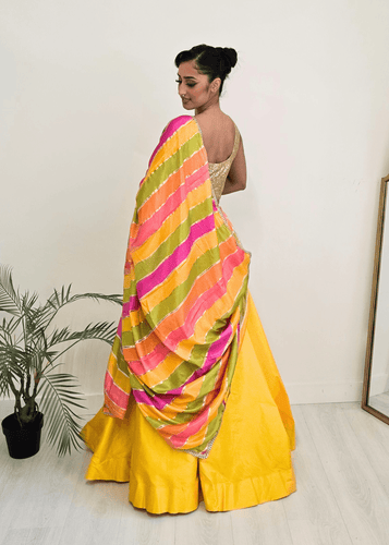 Nims Boutique Multicolour Stripe Georgette Dupatta/Chunni 2