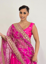 Nims Boutique Rani Luxury Hot Pink Silk Mirror Blouse size 4-16