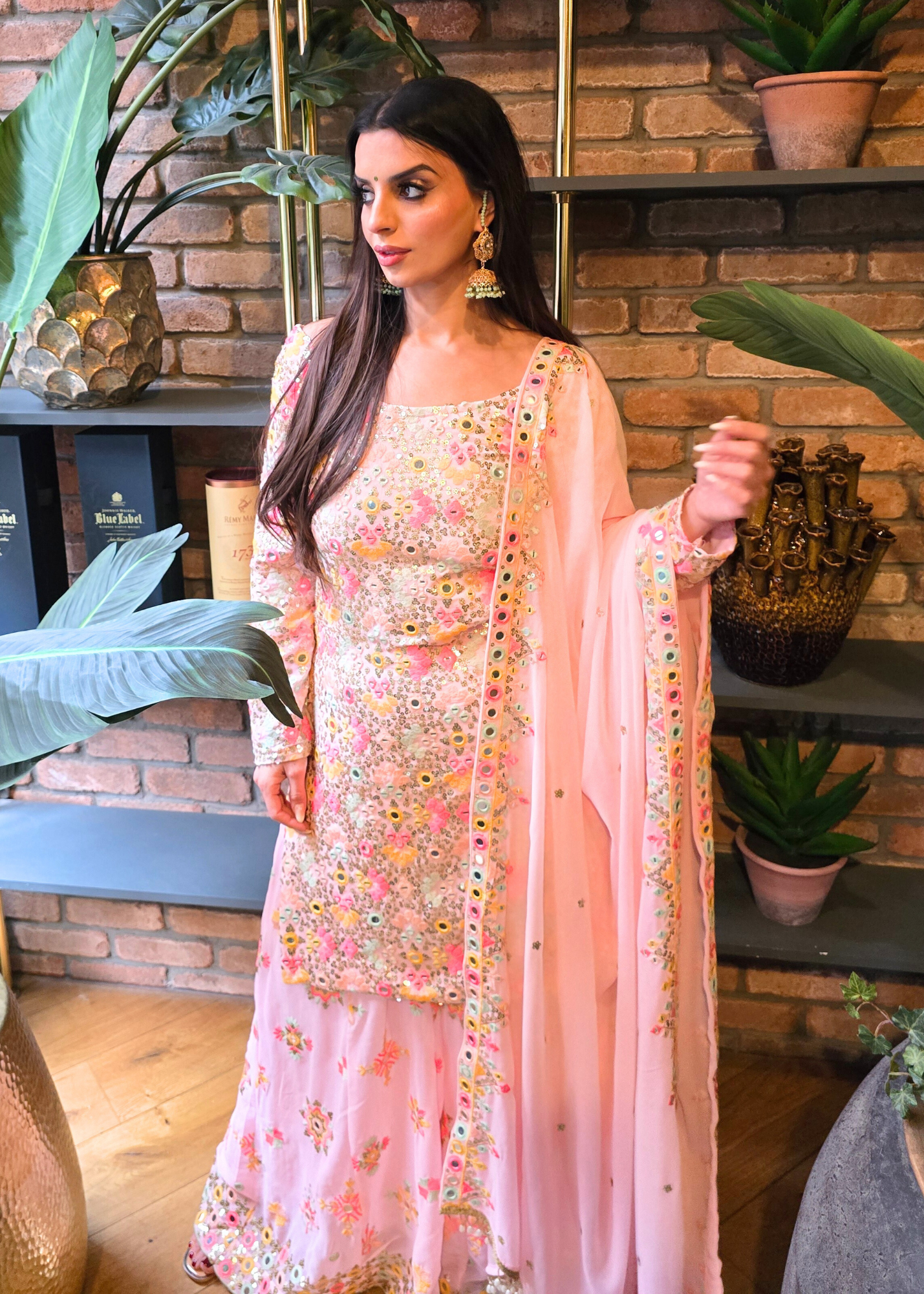 Nims Boutique Cienna Luxury Bright Pink Sharara Suit 8-10