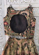 Elephant Black Embroidered Sleeveless Blouse (4-22)